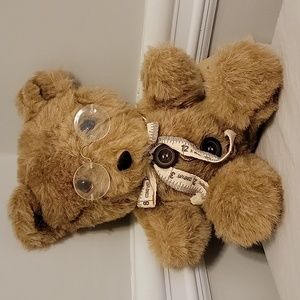 Vintage B. Moss Clothing Co 10" Brown Teddy Bear w/ Glasses & Bow RARE w/Tags